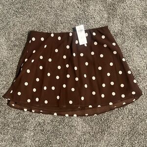 Abercrombie & Fitch Brown Polka Dot Mini Skirt